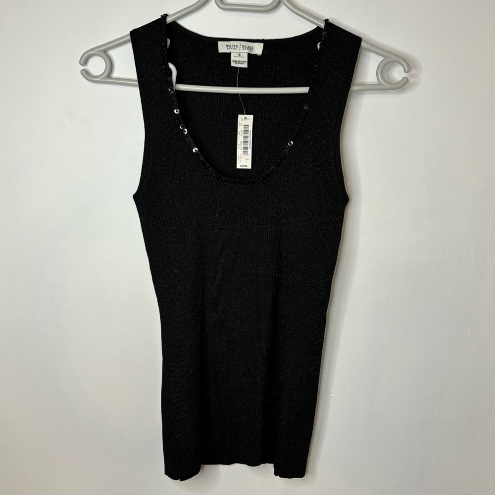 White House Black Market Black Beaded Top